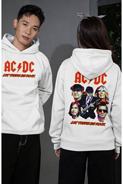 Fuddy Moda Unisex AC-DC Φούτερ με κουκούλα και στάμπα στην πλάτη  "Let There ...