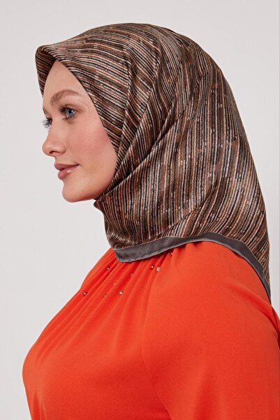 Levidor Striped Pattern Sparkling Crystal Scarf