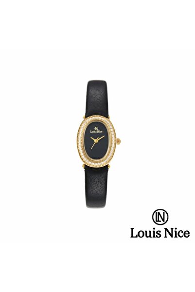 Louis Nice Louis Vuitton women's watch, black Leather
