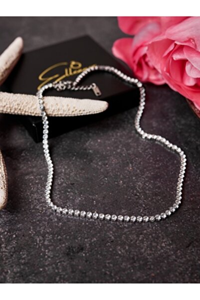 OEM Silver tennis necklace with zircons