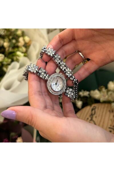 Louis Nice ساعة نسائية لويس نايس زركون ستيل فضي