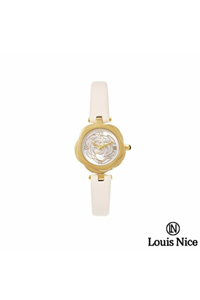 Louis Nice ساعة نسائية لويس نايس جلد ابيض
