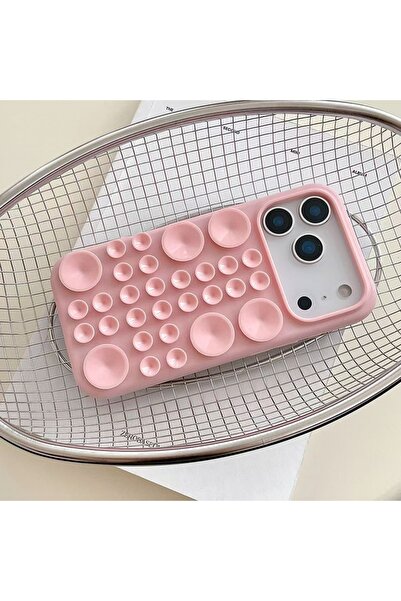 daystar غطاء هاتف من السيليكون باللون الوردي متوافق مع آيفون 17