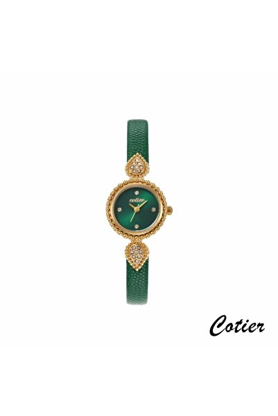 Cotier Couture women's watch, green Leather