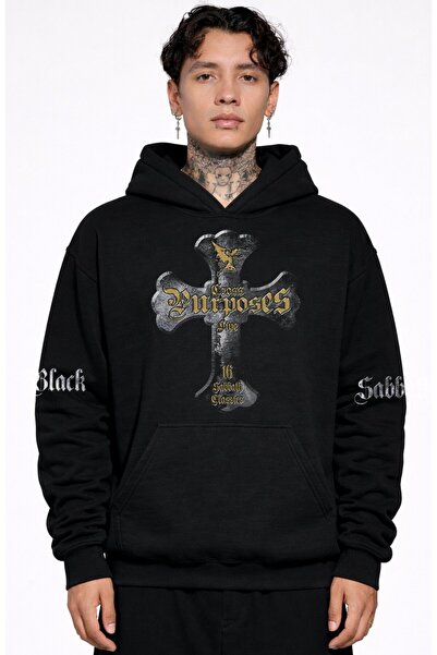 Fuddy Moda Ουνισέξ Φούτερ με κουκούλα και στάμπα Black Sabbath Cross Purposes...