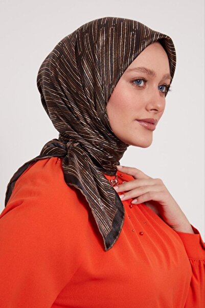 Levidor Striped Pattern Sparkling Crystal Scarf