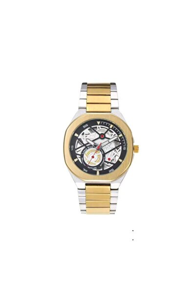 Louis Nice ساعة رجالية لويس نايس ستيل فضي و ذهبي