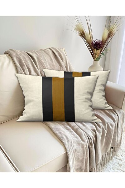 Ardizayn Rubio (Coffee - Beige) - Velvet Fabric 2-Piece Throw Pillow Cover 35...