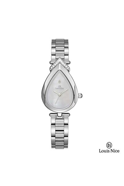Louis Nice ساعة نسائية لويس نايس ستيل فضي
