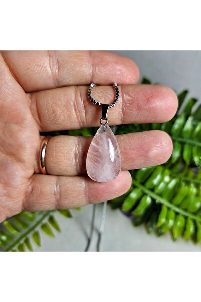 Singincraft Pink Quartz Natural Stone Necklace - 10 - (Handmade Design Products)