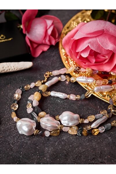 OEM Necklace with baroque pearls and crystals