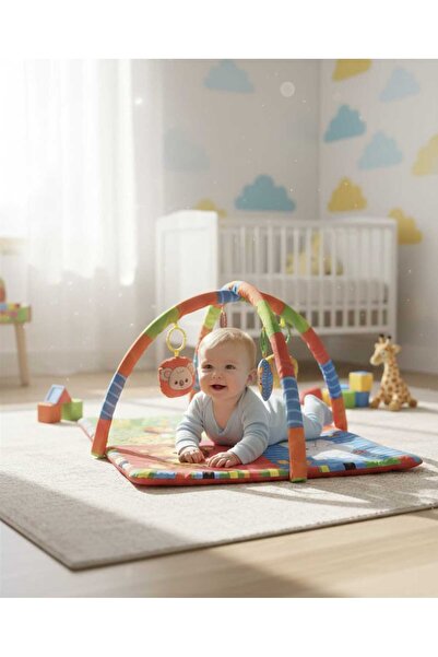 LAURA BABY Cheerful Animals Play and Activity Mat with Toys