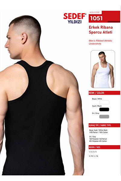 BENALİ Underwear (6 Pieces) 100% Cotton Ribbed Men's Athlete Undershirt
