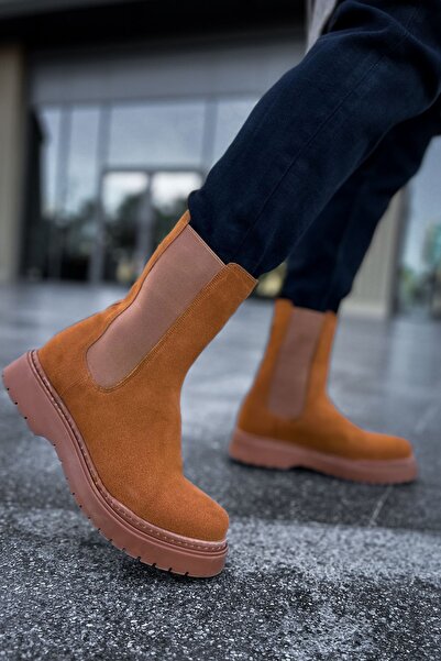 Mhoda Shoes Rlx-223 Alaska Men's Sporty Casual Laceless Suede Boots - Tan