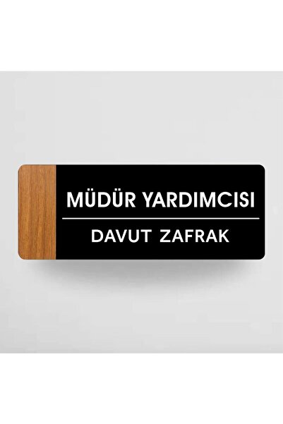 zafrakreklam Ofis Oda Kapı İsimliği Yönlendirme Tabelası 26X10CM SİYAH - CEVİ...