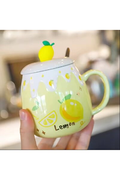 hediyeconcepti 500ml Large Capacity Ceramic Cute Decorative Fruit Design Coff...