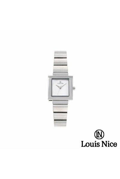 Louis Nice ساعة نسائية لويس نايس ستيل فضي