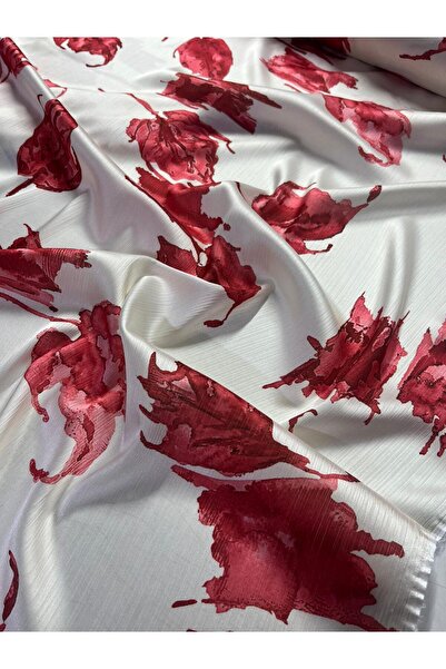 Kumaş sever Exclusive 3-Color Watercolor Leaf Patterned Yoryo Satin Fabric – ...