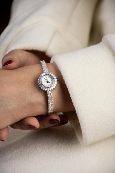 Cotier ساعة نسائية كوتير زركون ستيل فضي