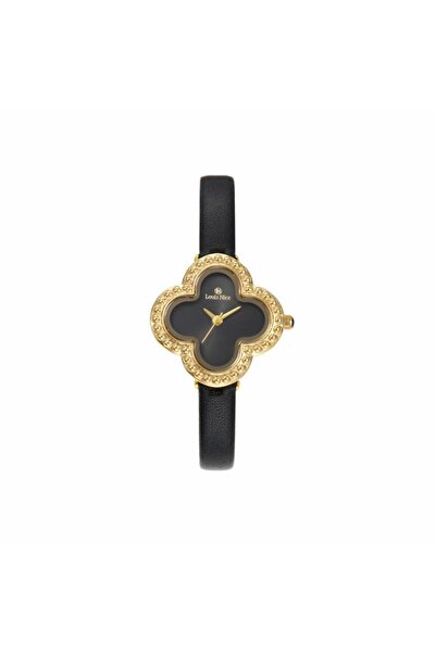Louis Nice ساعة نسائية لويس نايس جلد اسود