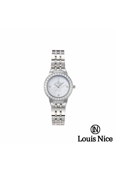 Louis Nice ساعة نسائية لويس نايس ستيل فضي