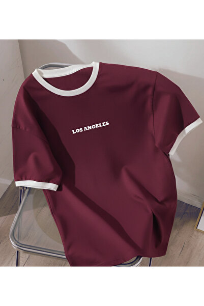 COHERENT Unisex Men/Women White Collar Losangeles Custom Printed Oversize Cot...