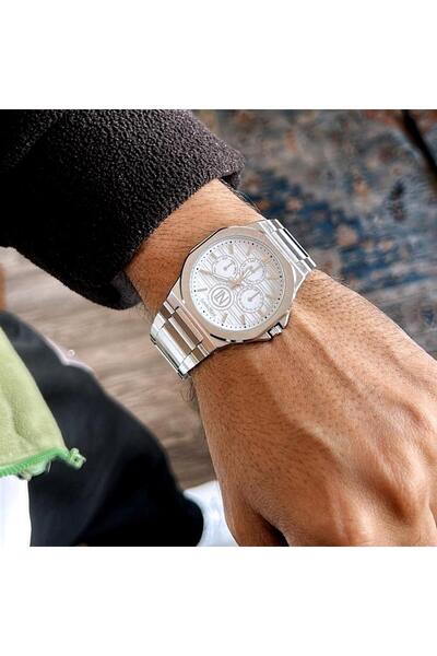 Cotier Men's silver steel watch