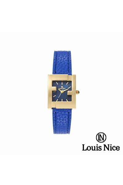 Louis Nice ساعة نسائية لويس نايس جلد ازرق