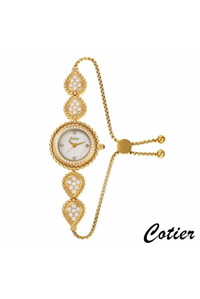 Cotier ساعة نسائية كوتير ستيل ذهبي