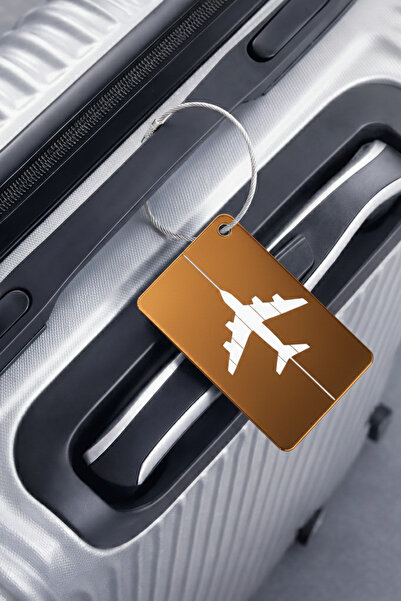 Boldy Aluminum Luggage Tag with Airplane Figure - Bag Tag - Luggage Tag - Sui...