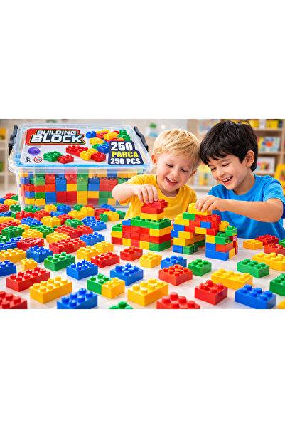 W-Design Blocks 250 Pieces Building Set with Storage Box Building Block Set
