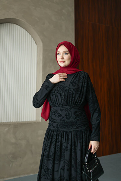 luazul Flock Print Dress