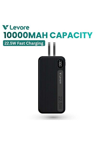 Levore 10000mAh 22.5w Built in Cable Power bank