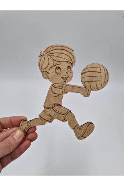 Mu Art Ahşap Ahşap Boyama Spor Dalları Serisi no12 Voleybol Montessori 15 cm