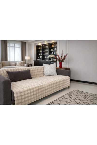 cmn home Plush Sofa Cover 175X215 cm Bubble – Non-Slip Sofa Cover, Sofa Bed C...