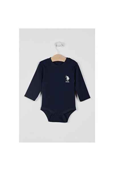 U.S. Polo Assn. U.S Polo Baby Girl Long Sleeve Bodysuit - Navy Blue