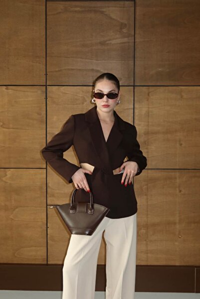 lidyasara Kadın Bel Detaylı Blazer Ceket