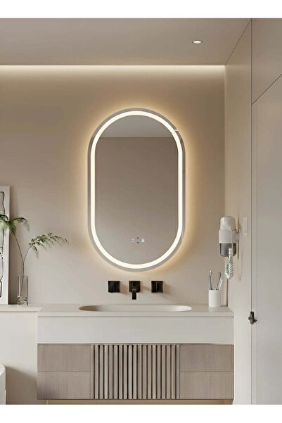 Olivy Oglindă de baie LED ovală 50x100 cm, 3 abajururi și senzor infraroșu J-120