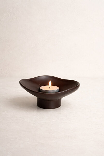 mindsoho Vernikli Koyu Kahve Palo Santo Tütsülük, Tealight Mumluk | 13x6cm
