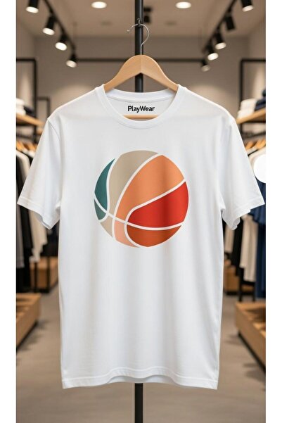 playwear Μπλουζάκι μπάσκετ με στάμπα μπάλας, κανονική εφαρμογή, 100% βαμβακερ...