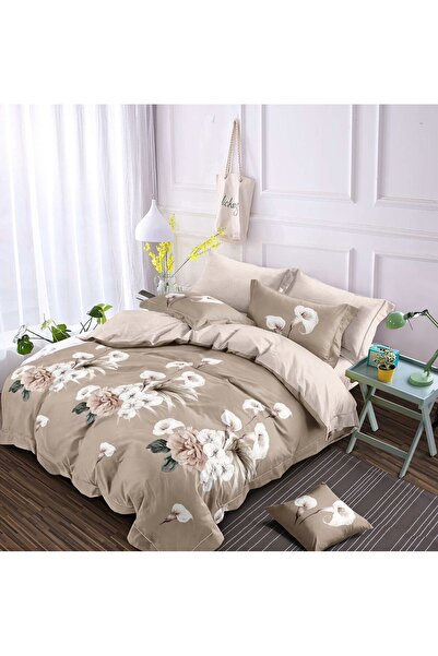 Kotonia Home 6-piece fine thick bed linen with elastic, XXL - Floral pattern,...