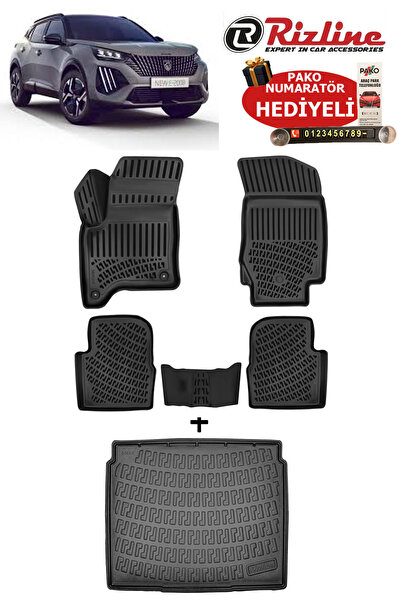 Rizline Peugeot 2008 1.2 HYBRİD 2025-2026 Havuzlu Paspas ve ALT KADEME Bagaj ...