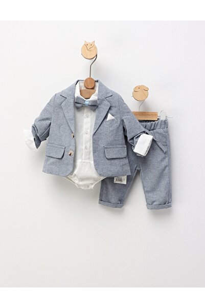 MiniKids Κομψή ολόσωμη φόρμα Allen, μπλε μοντέλο 68 (3-6 μηνών)