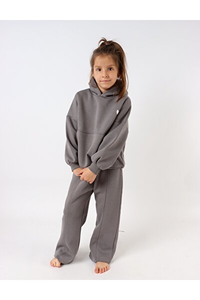 MiniKids Good Vibes padded tracksuit, dark grey 140 (9-10 years)