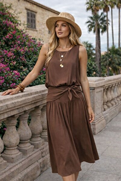 ANBLYs COLLECTION Modal Fabric Strappy Square Neck Bluse with Shawl Detail an...