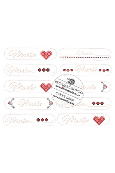 Decoratiuni Dulci March stitched eclair decoration - CUT-OUT sweet sheet 13x3cm