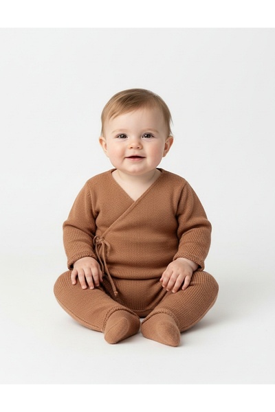 MiniKids Sabrina knitted jumpsuit, brown model 68 (3-6 months)