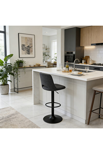 Bleco Luxury Bar Chair Furniture Lift Rotating Metal - Modern Velvet Swivel S...