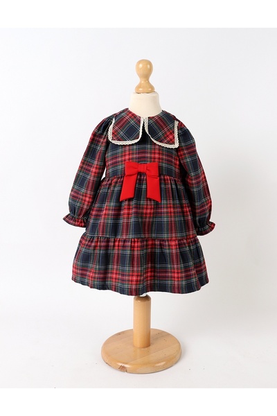 MiniKids Dress with bottom, Martha, navy blue-red 98 (24-36 months)