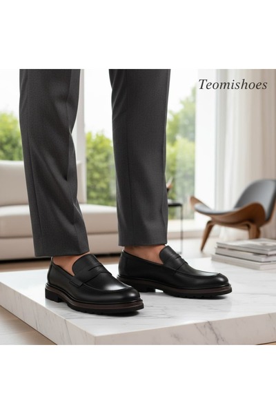 By Barretti SİYAH KALIN TABAN BAĞCIKSIZ LOAFER